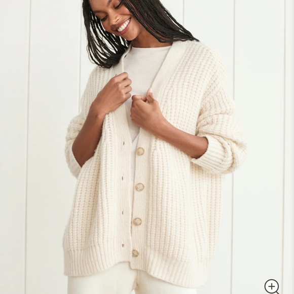 Jenni Kayne Alpaca Cocoon Cardigan Ivory - Picture 2 of 7